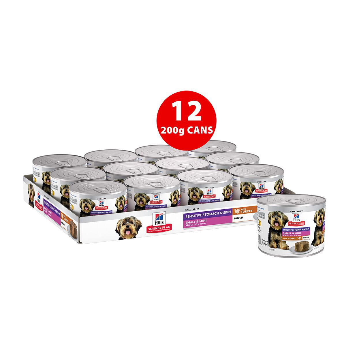 Hill's Science Plan Dogt Sensitive Stomach & Skin Mousse Small & Mini Turkey 200g